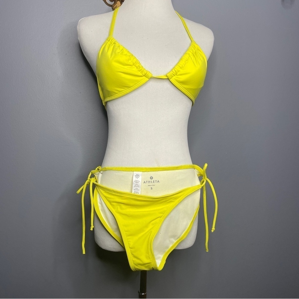 Athleta yellow 2 piece string bikini size small
